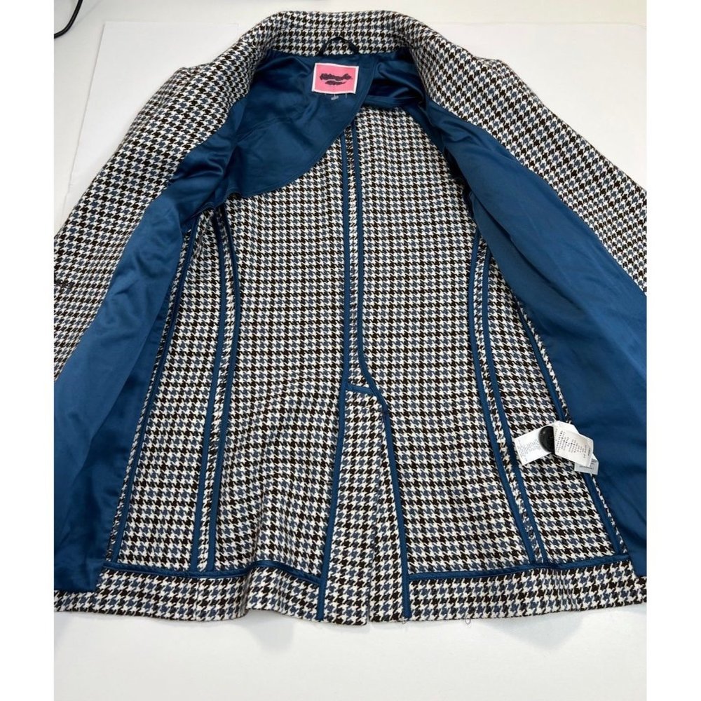 Kate Spade French Cream Pop Houndstooth Blazer Jacket Size 4 - Picture 5 of 12